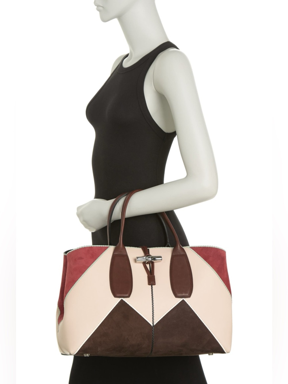 NWT Longchamp Roseau Nomade Leather Tote Bag Large